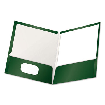Oxford™ High Gloss Laminated Paperboard Folder, 100-sheet Capacity, 11 X 8.5, Green, 25-box freeshipping - TVN Wholesale